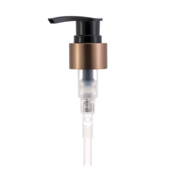 24/410 Black Lotion Pump With Brown Metal Collar