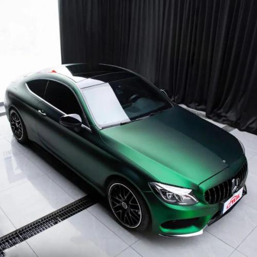 Ghost Chrome Venomous Green Car Vinyl Wrap