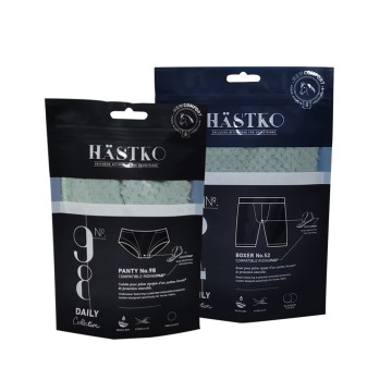 Resealable Zipper Compostable Garment Clothing Sock Packaging Bags