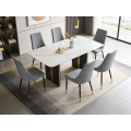 Cadeira ergonômica de tecido com encosto alto para jantares elegantes