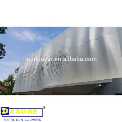 Architectural exterior curve perforated curtain wall