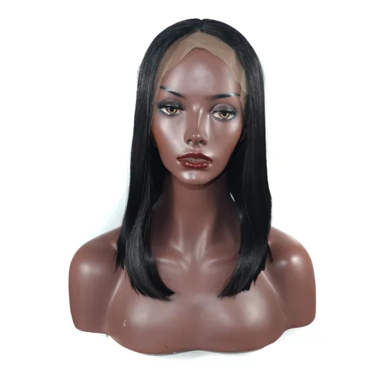 AliLeader Short Straight Synthetic Bob Lace Front Wig