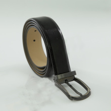 Cinturón clásico de cuero genuino de vestir para hombre Negro