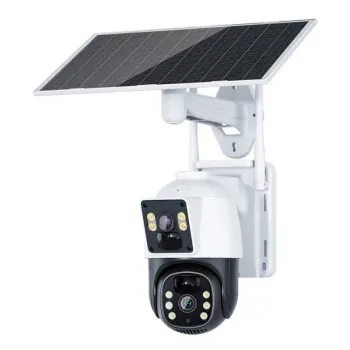 Solar-Powered Wireless Outdoor Waterproof 4K Wall-Mounted Camera CCTV System with Wi-Fi and Solar Energy Monitoring