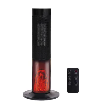 Portable Electric Ceramic Heater with 3D Flame Effect Fireplace Tower PTC Heater