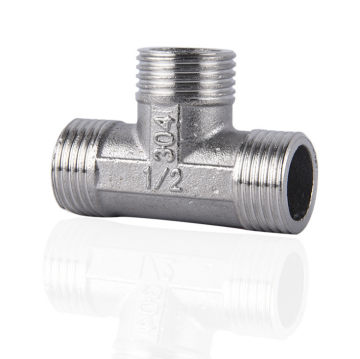 Stainless Steel 3 Way Water Adapter Pipe Fitting Union Connector 1/2\