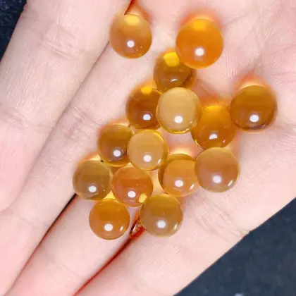 Natural Blue Amber Beads And Beeswax Loose Beads