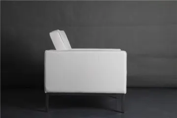 white leather knoll sofa one seat