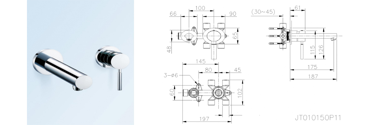 wall mount basin tap