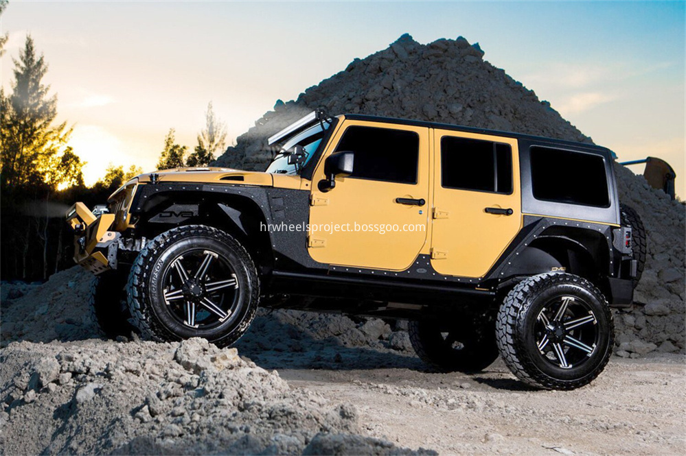 Hrw Off Road Wheels Hr6083 Satin Black Milled Accents Jeep Wrangler 4