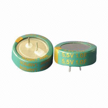 5.5V C-type Farad Capacitors, Measures 20.5 x 12.5mm, with 1F Capacity and 25Ω Resistance