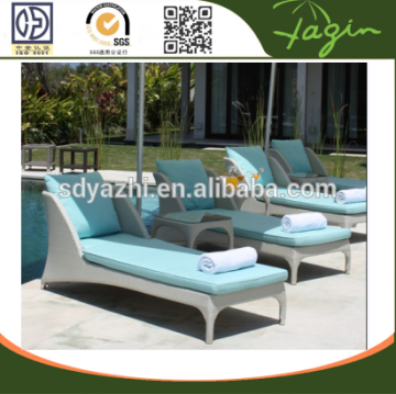 white PE rattan color Stackable sunbed sofa set suitable in hotel