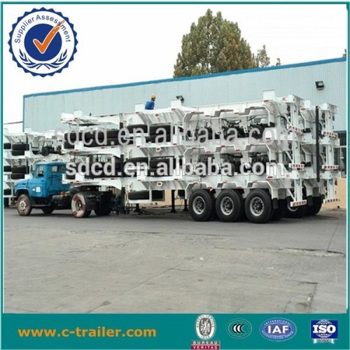 3 axles second hand 40ft skeleton container semi trailer
