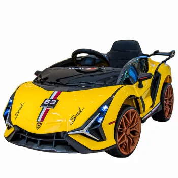 12V Kids' Ride-On Lamborghini Car: Four-Wheel, Oversized, Dual Drive, Electric with Music and Remote Control
