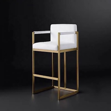 PU Metal Bar Chair for Simple Living Room Design - Luxury Furniture for Hotel and Apartment Dining
