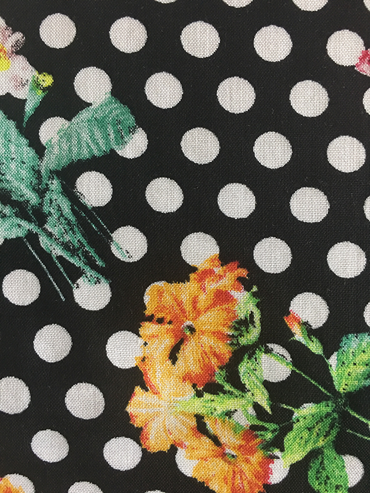 Dots Flower Rayon Challis 30S Printing Woven Fabric