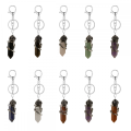 Gemstone Hexagon Wire Crabled Key Chain