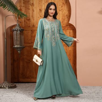 لباس ماکسی ابای آستین دوزی لوکس
