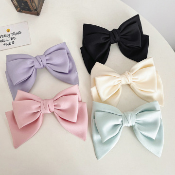 Summer Chiffon Big Bowknot Hairpin - Women's Solid Color Ponytail Clip