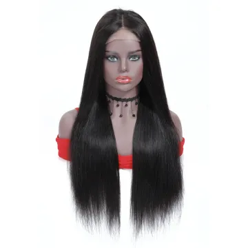 Original 180% Density Brazilian Straight Human Hair Lace Closure Wig 4*4, 100% Unprocessed Virgin Cuticle Aligned Hair Wig