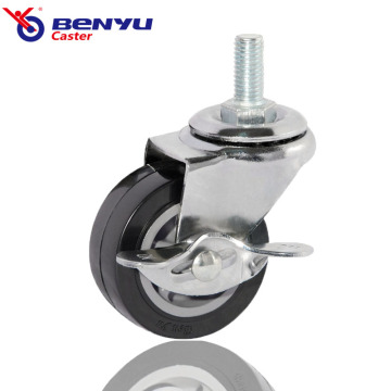 TPU Fileted STEM Caster avec roue de meuble de freinage