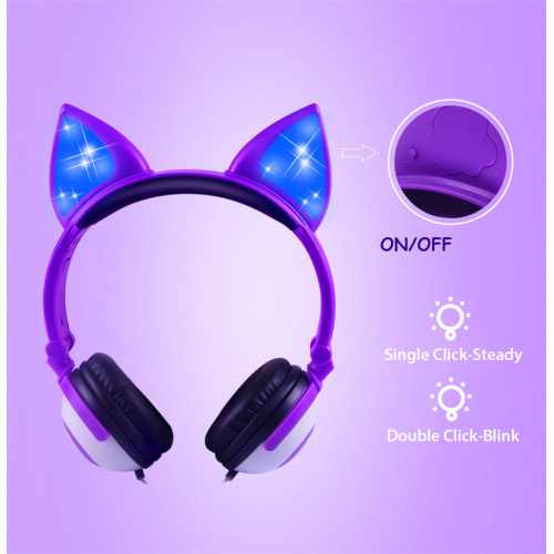 Headset Anak LED Kabel Aman Volume Terbatas 85dB