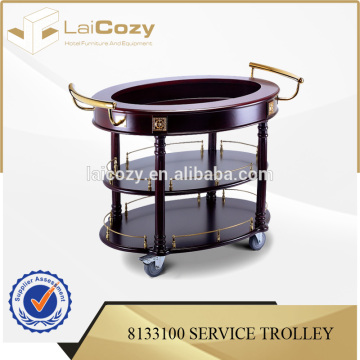 Hotel antique service trolley/ service trolley for hotel/wooden food service cart for hotel