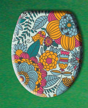 toilet seat with printing