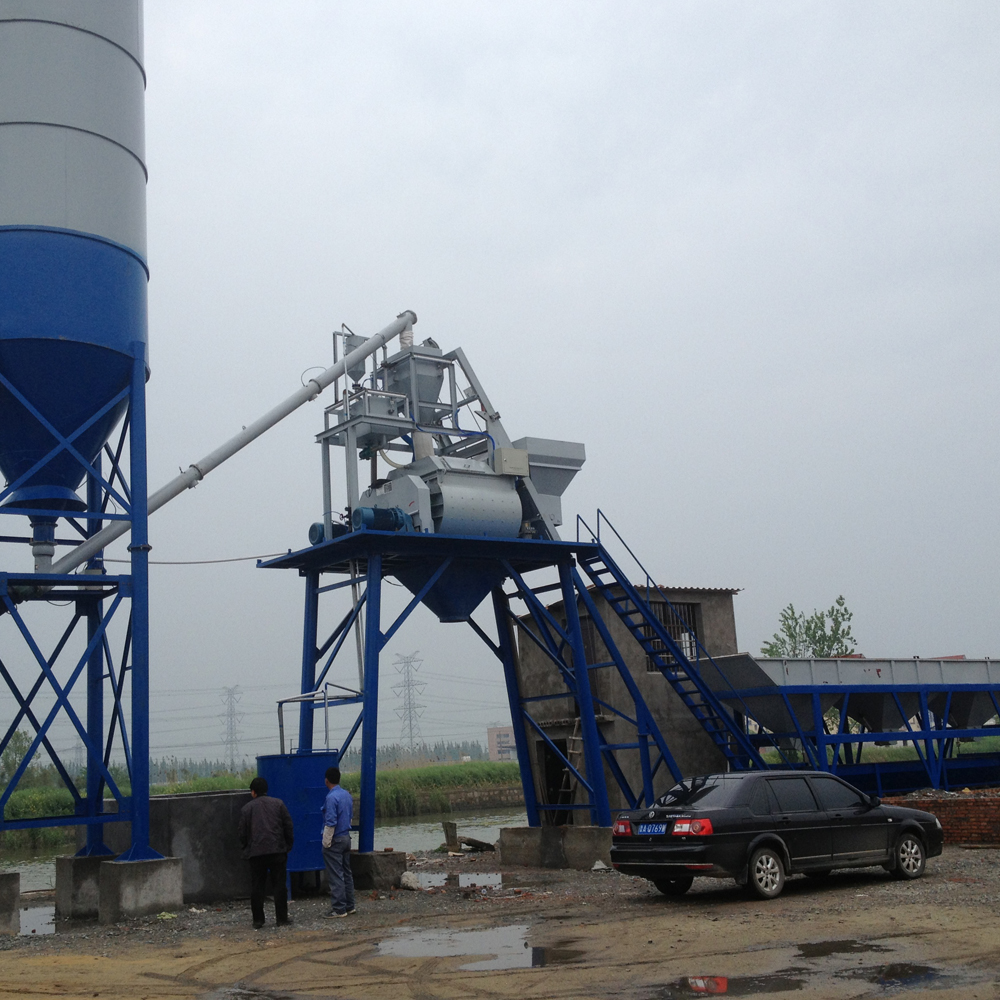 HZS25 Shandong universal hopper lift concrete batching plant