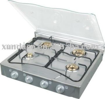 4 burners gas stove gas cooker with cover
