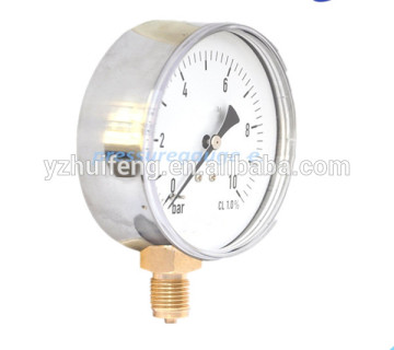 Polished Bottom Connection Stainless Steel Case Dry Pressure Gauge