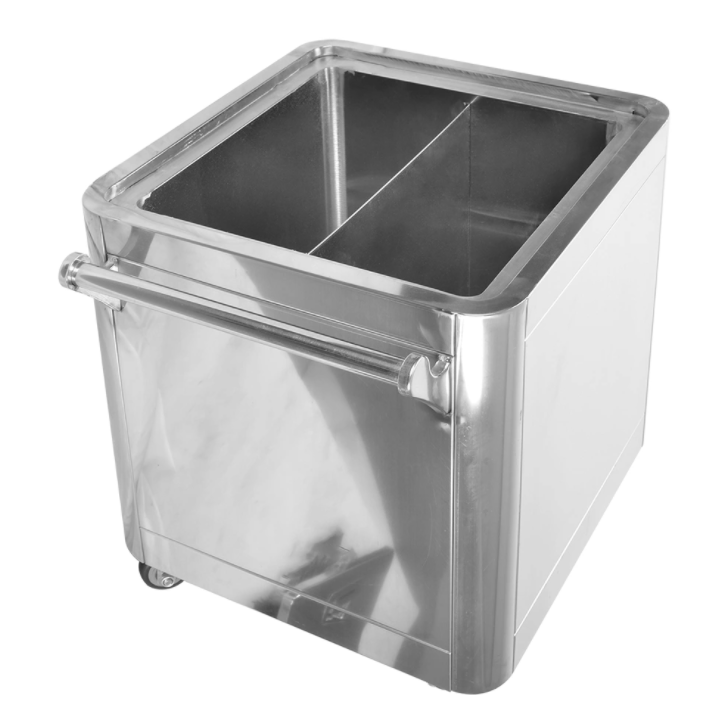 Stainless steel flour cart with wheels