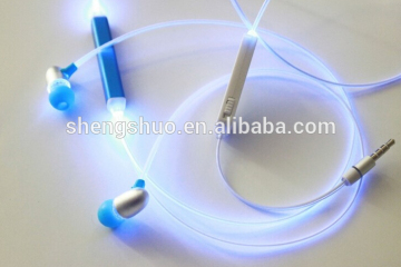 2015 Newest arrival shiny lighting LED earphone with microphone