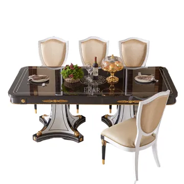 Ekar Furniture Large Rectangular Wood Dining Table Set for 8