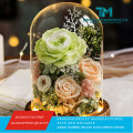 Conjunto de presente premium com caixa de flores rosa imortal