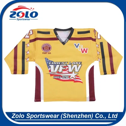 2017 Newest design sustom 100% polyester sublimation new jersey hockey jersey