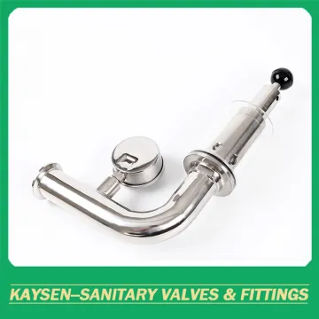 Sanitary exhaust air release valve with pressure gauge
