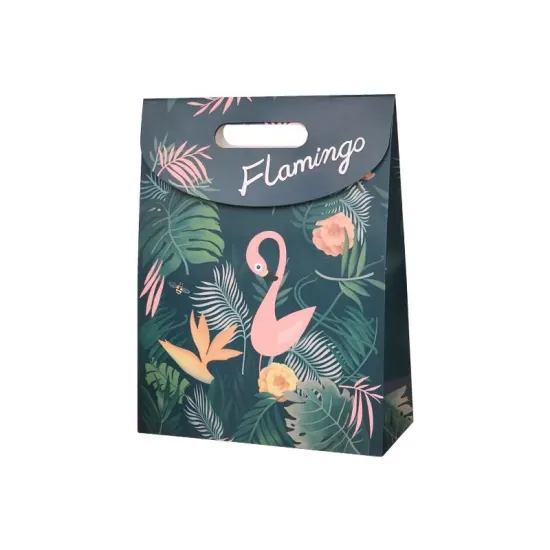 Foldable Gift Bags Printed Flamingo