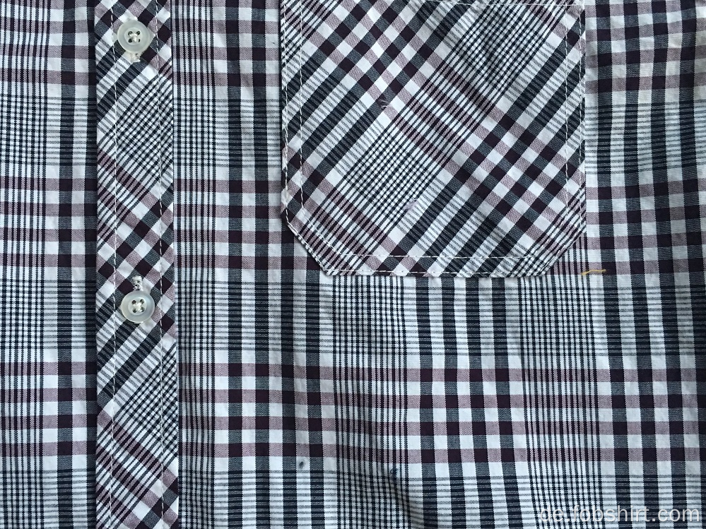 Kurzarm Dark Color Check Shirt