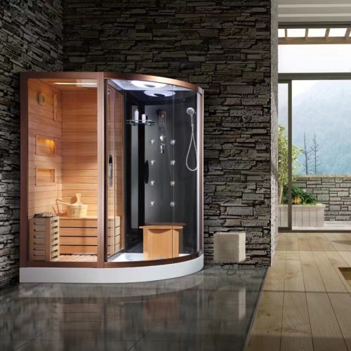 Combi Sauna room Steam sauna shower combination indoor sauna room Factory