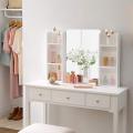 Wooden Dresser With Mirror And 3 Drawers