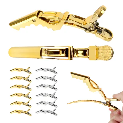 Gilded Crocodile Clip Hairdressing Tool for Salon Use