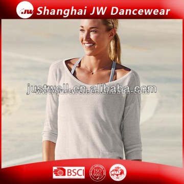 Lady yoga Collar Button Top Long Sleeve Women Shirt Women