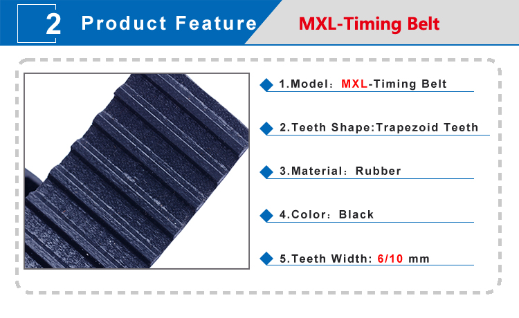 MXL Open Synchronous Belt Rubber Synchronous Belt ... – Grandado - View #3
