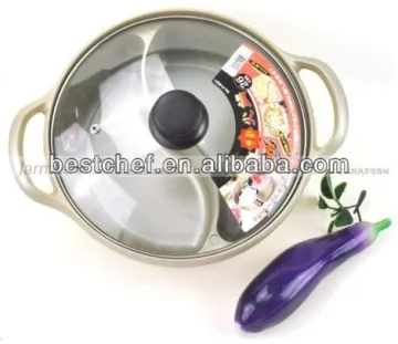 Japan double flavour Deluxe hot pot with glass lid