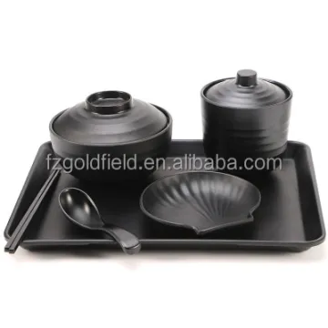 Wholesale Black Melamine Dinner Plate Set - Dishwasher Safe for Restaurants and Hotels