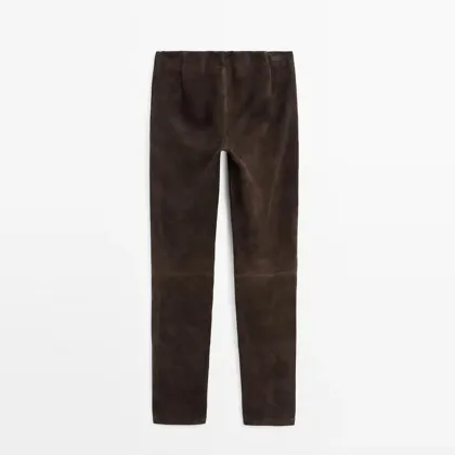 Women's suede leather leggings