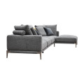 Customized Italian Minimalism Design Furniture L Shaped Fabric Living Room L Shaped Sectional Sofa Set