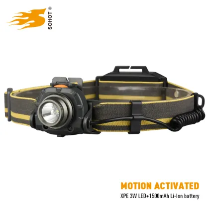 Motion sensor led headlamp hand moving switch headlight