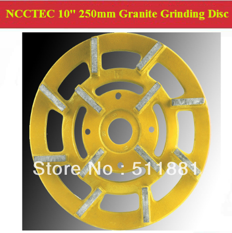 [2nd step] 10'' Metal Bond Diamond Granite Slabs Grinding Disc | 250mm grit 200# granite abrasive wheel | 12 segments iron base